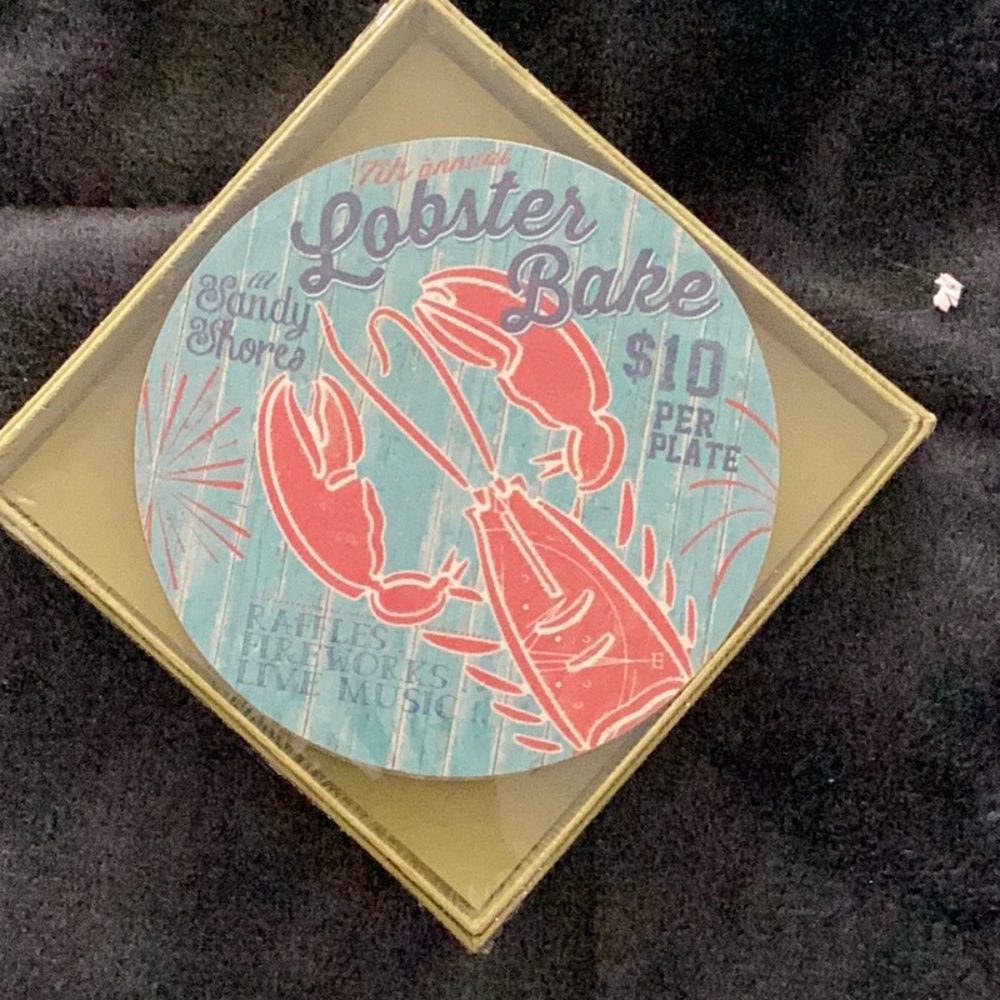 Rock Flower Paper lobster coasters NWT